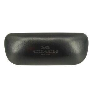 Coach Black Hard Shell Eyeglasses Sunglasses Case New York Logo Velvet Lined